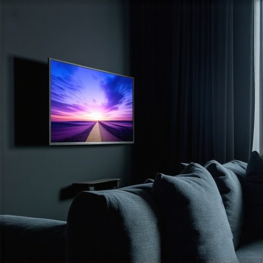 Wall mount holding OLED TV and projector in sophisticated home theater