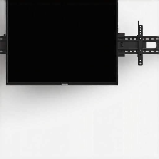 Sleek motorized wall mount for OLED TV with adjustable angles and smart home compatibility.