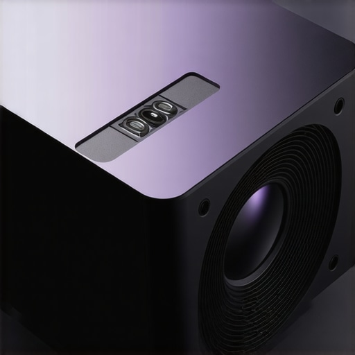 A setup image showing a projector with external fan and thermal insulation wrapped around components