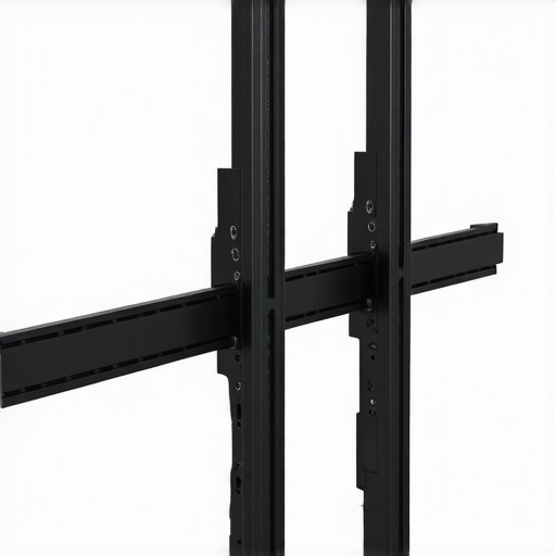 Close-up of mounting brackets attached securely to wall studs supporting an OLED TV