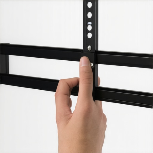 Close-up of a person installing a steel stud wall anchor for mounting a large television