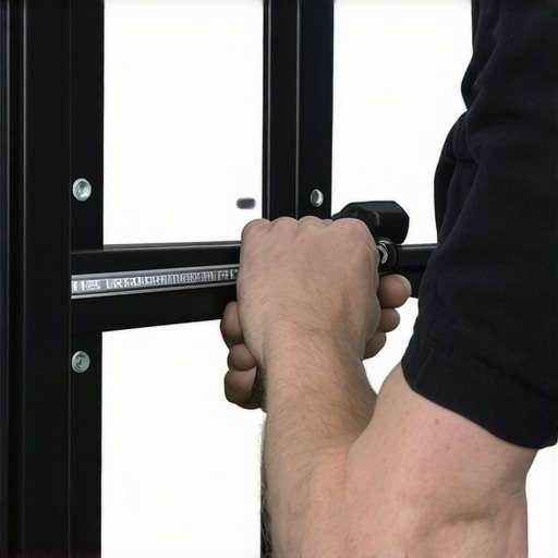 Technician tightening bolts on a mounted 115-inch TV to eliminate squeaks