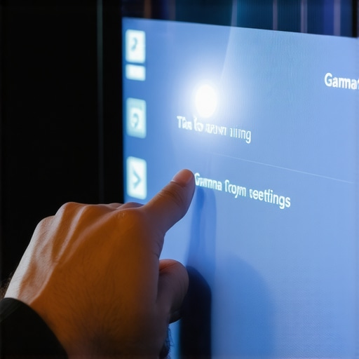 Adjusting Gamma Settings on a Mini LED TV Person changing gamma settings on a TV menu during daytime lighting.