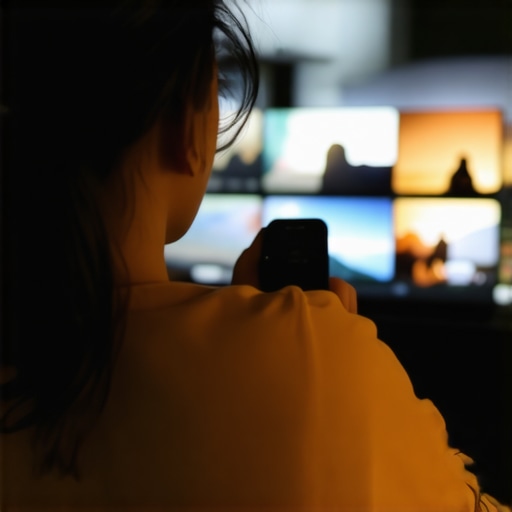 Person fine-tuning OLED TV contrast and black levels to improve dark scene clarity