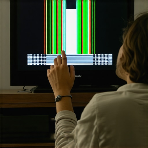 Person modifying gamma and contrast settings on a Mini LED TV for improved highlight color accuracy.