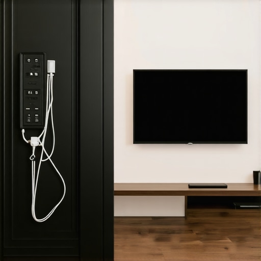 How to hide wires inside a hollow core door TV mount