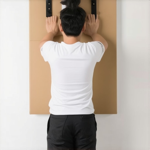 The simple cardboard trick for centering a heavy wall mount alone