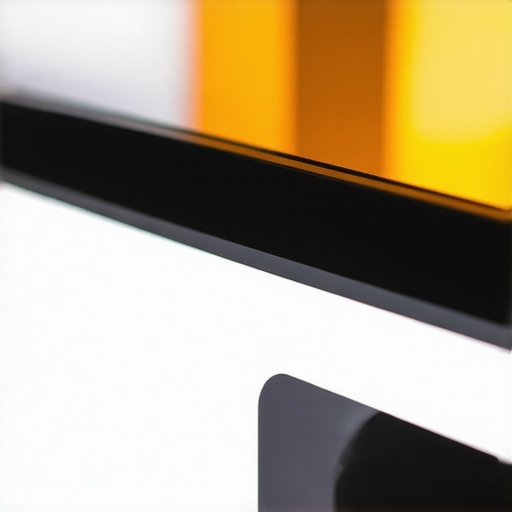 A technician using a calibration device on a high-end OLED TV for optimal color accuracy.
