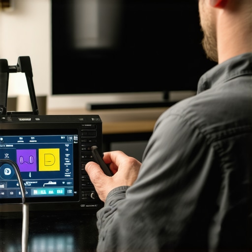 Calibration device connected to a high-end TV during setup