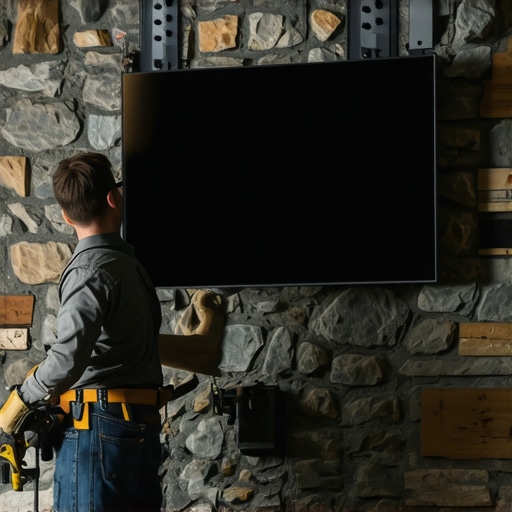 How to mount a TV on an uneven stone wall