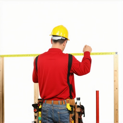 Measuring and Marking Wall Studs for Wall Mounting Person measuring wall studs with a tape measure and level for precise TV mount installation.