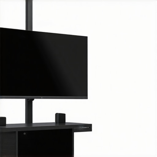 Monitor Mount with Anti-Wobble Features Diagram Illustration of a wall-mounted gaming monitor showcasing anti-wobble hardware and support techniques.