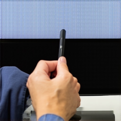A technician using calibration equipment to optimize a TV's picture quality