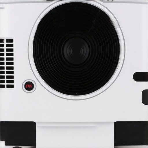 Close-up of a projector's fan with control settings