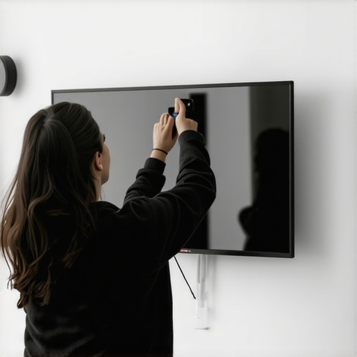 The secret to mounting a TV on a wall with mirrored panels