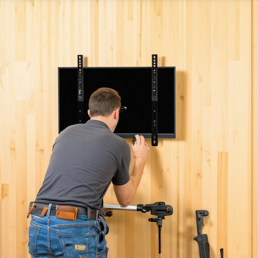 The secret to mounting a TV on a wood-paneled wall