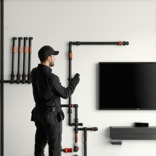 The trick to mounting a TV on a wall with hidden pipes
