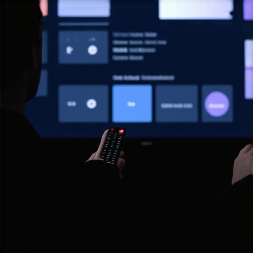Person adjusting OLED TV settings for better picture quality during calibration.