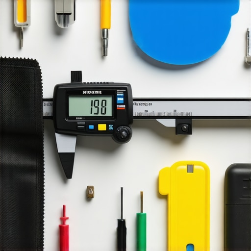 Essential Tools for Maintaining Home Displays Tools like calipers, microfiber cloth, and screwdrivers arranged on a workbench for display maintenance.
