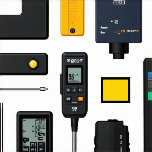 Professional calibration tools for home displays Close-up image of calibration equipment and tools used for maintaining home display quality