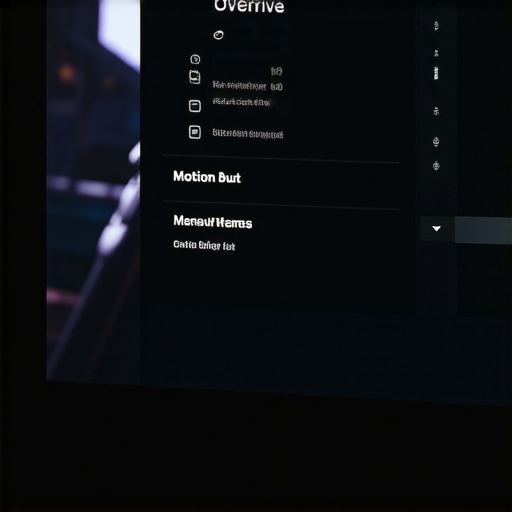 Adjusting Monitor Overdrive Settings A hand adjusting the OSD menu on a gaming monitor to reduce ghosting