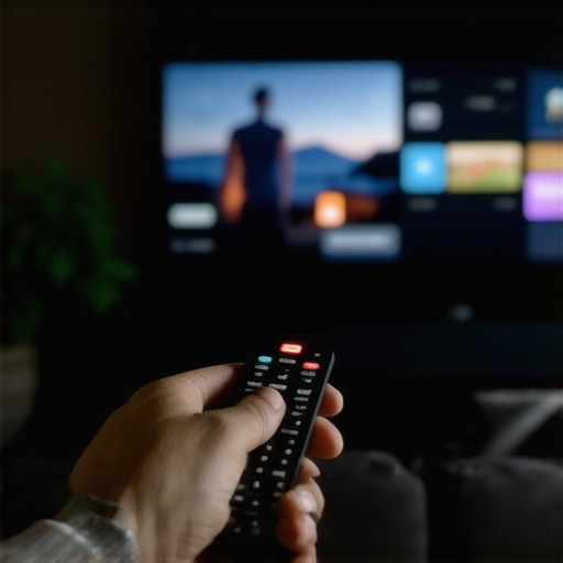 Close up of TV settings menu to fix flickering
