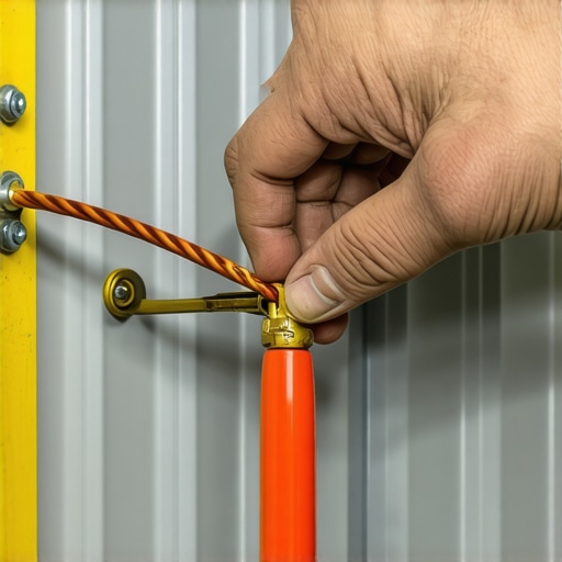 Applying Dielectric Grease to Grounding Clamp Applying dielectric grease to an outdoor grounding clamp on a copper wire