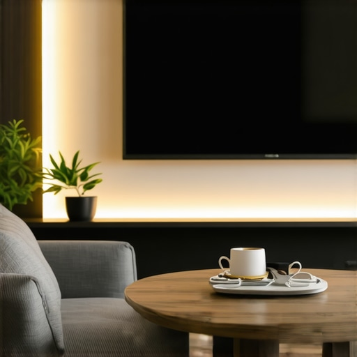 A TV with LED bias lighting on the back to improve contrast and reduce blooming.