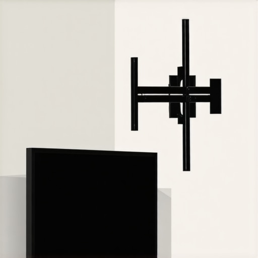 Diagram showing how to offset a TV wall mount bracket in a corner to ensure the screen sits centered.