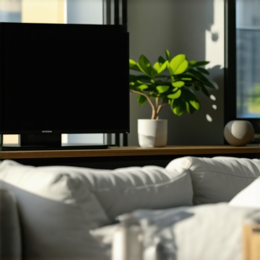 A split-screen comparison of an OLED TV's brightness performance in a bright room with energy saving settings on vs off.