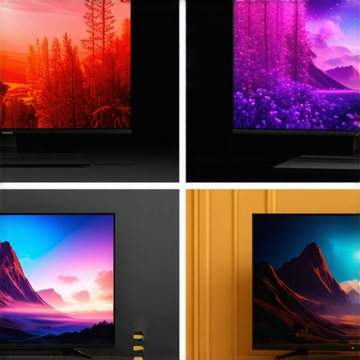 Comparison of TV retail mode versus home cinema calibration Side-by-side view of a television in a store and a home environment showing different picture settings.