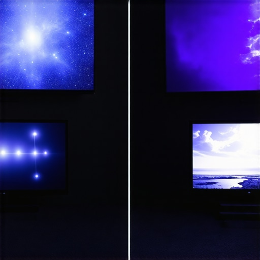 Comparison of digital sharpening artifacts vs natural cinematic image Side by side comparison of a grainy TV screen and a calibrated clean image showing the difference in processing noise.