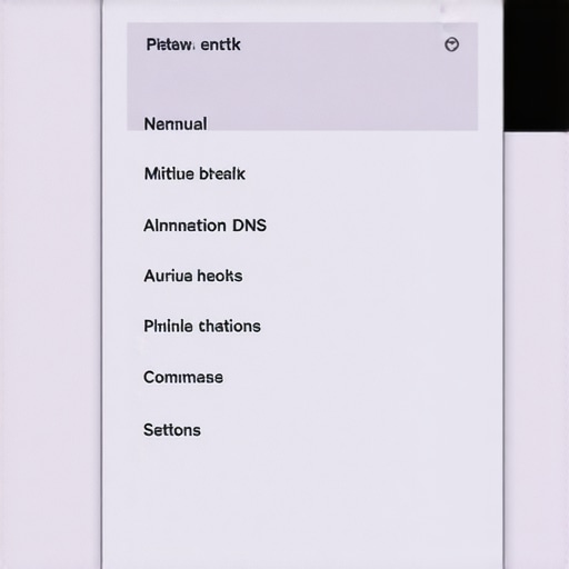 Close-up of a TV menu for manual DNS settings to block advertisements and tracking.
