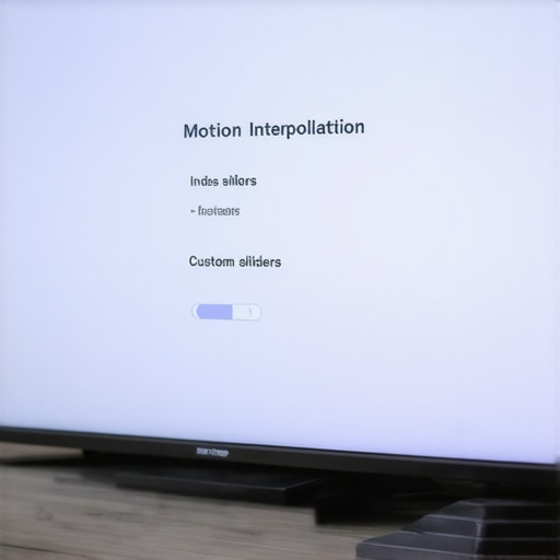 Custom OLED TV Motion Settings Menu Calibrating the motion settings on an OLED television menu