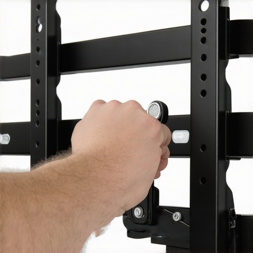 DIY TV Mount Tension Adjustment Adjusting the tension bolts on a full-motion TV wall mount.
