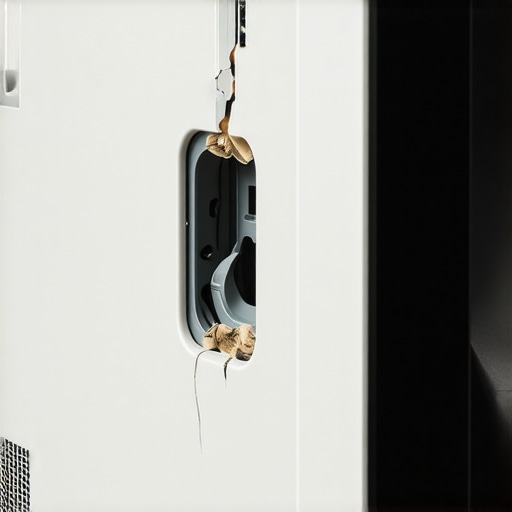 Close up of a television mount hole damaged by using the wrong size screws.