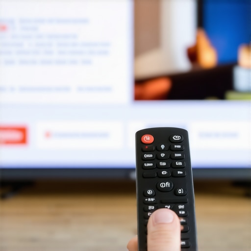 Disabling Eco Mode on a Smart TV A hand holding a TV remote selecting the Off option for Eco Mode in the settings menu.