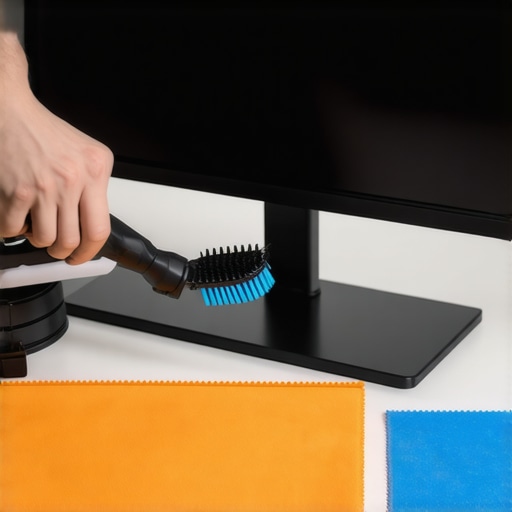 Essential Maintenance Tools for High-End TVs Proper cleaning technique for removing dust from TV ventilation ports to prevent overheating.