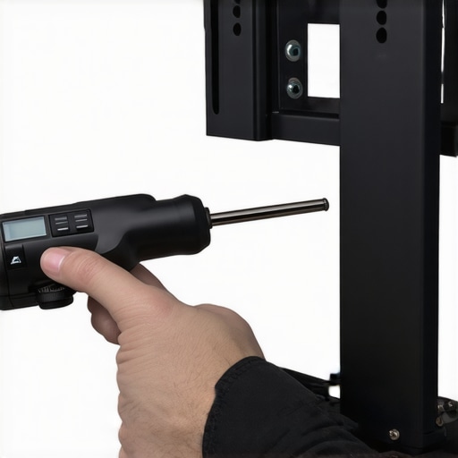 Hand tightening a wall mount bolt with a digital wrench