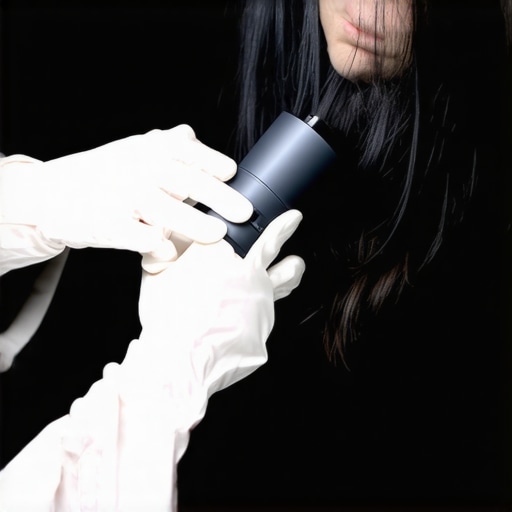 Close up of cleaning a projector lens with professional tools