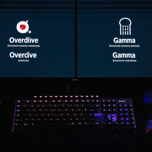 Gaming Monitor OSD Settings for VRR Fix Close-up of a monitor menu showing Overdrive and Gamma settings to fix red tint issues.