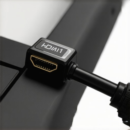 A certified HDMI 2.1 cable and a digital level for home theater maintenance.