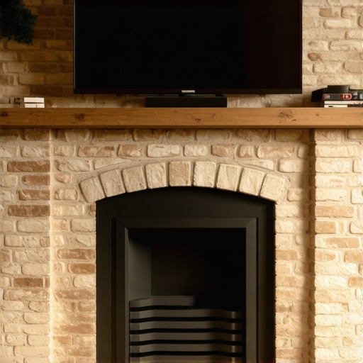 How to hide cables on a brick fireplace without drilling holes