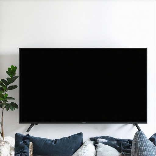 Side view of a TV mount showing necessary clearance for heat dissipation.