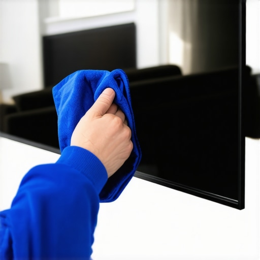 Maintaining a Premium OLED Screen Cleaning a premium OLED display with a microfiber cloth
