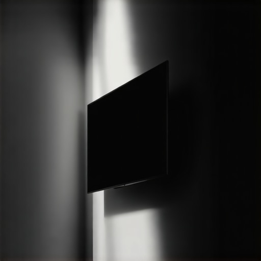 Diagram showing how ceiling lights create shadows behind a wall-mounted TV.