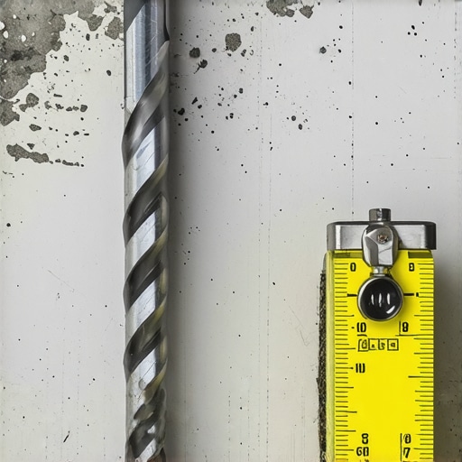 Matching Masonry Bit to Expansion Anchor A masonry drill bit aligned with a metal anchor to show size matching for concrete TV mounting.