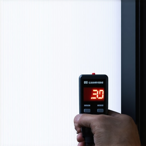 Measuring Mini LED Peak Brightness with a Lux Meter Professional calibration tool measuring the light output of a high-end television screen.