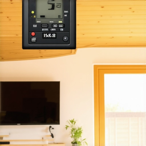 Measuring TV Angle for Maintenance A digital inclinometer measuring the angle of a TV mounted on a sloped attic ceiling