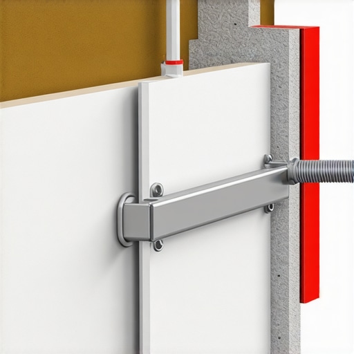 Mechanical structure of a toggle bolt in drywall A 3D diagram showing how a steel toggle bolt secures a heavy TV mount to drywall by expanding behind the panel.